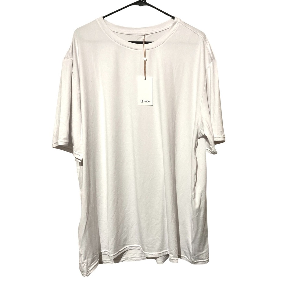 Quince Performance Tech Tee Mens 2XL Off White Recycled Polyester Spandex NWT